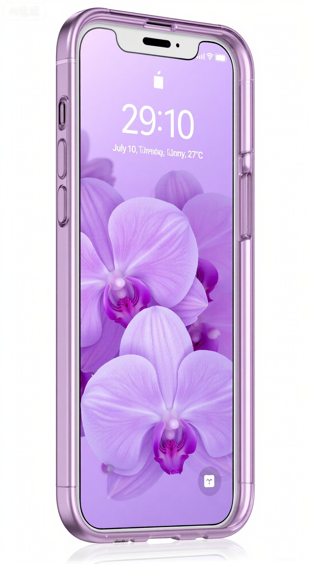,(masterpiece,best quality:1.23),transparent phone,Xiphone17proseries,XiPhone17Pro,XiPhone17Air,XLiquidGlass,Xiphone17air,A transparent phone case featuring an underwater orchid garden. Inside the case,delicate purple and white orchid petals float in a light purple bubble water,with small lavender bubbles rising to the surface. The liquid is a soft purple,reminiscent of a serene orchid garden. The phone screen displays the time (19:30),date (July 10, Tuesday, Sunny, 27℃),and incorporates orchid elements. The color atmosphere is a blend of purple and white petals against a solid light purple background,conveying a sense of elegance and mystery. Details are enhanced: the intricate shapes of the orchid petals,the gentle movement of bubbles weaving through the petals,and the screen's light and shadow effects refracted by the liquid.,XXbaifengsongyuYH,Xbigbreasts,Xiphone17proseries,Xiphone17air,Xiphone17proseries,Xiphone17air