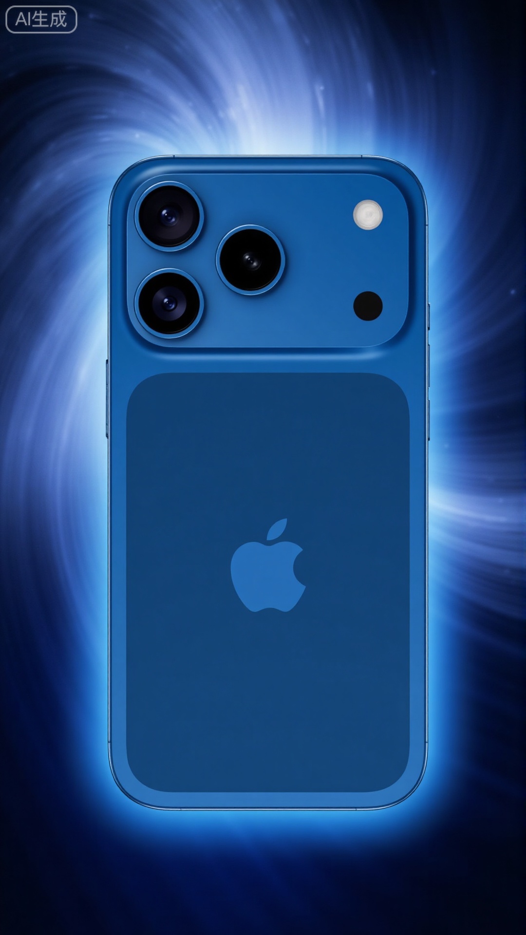 A conceptual and artistic shot of iPhone17Pro, Sierra Blue color, with a subtle glow outlining its back and the triple camera system. The matte glass back and the aluminum alloy frame are in sharp focus, surrounded by a swirling galaxy-like background. The image is surreal and captivating..Xbigbreasts,XbaifengsongyuYH,Xiphone17air,Xiphone17proseries,Xiphone17proseries,Xiphone17air