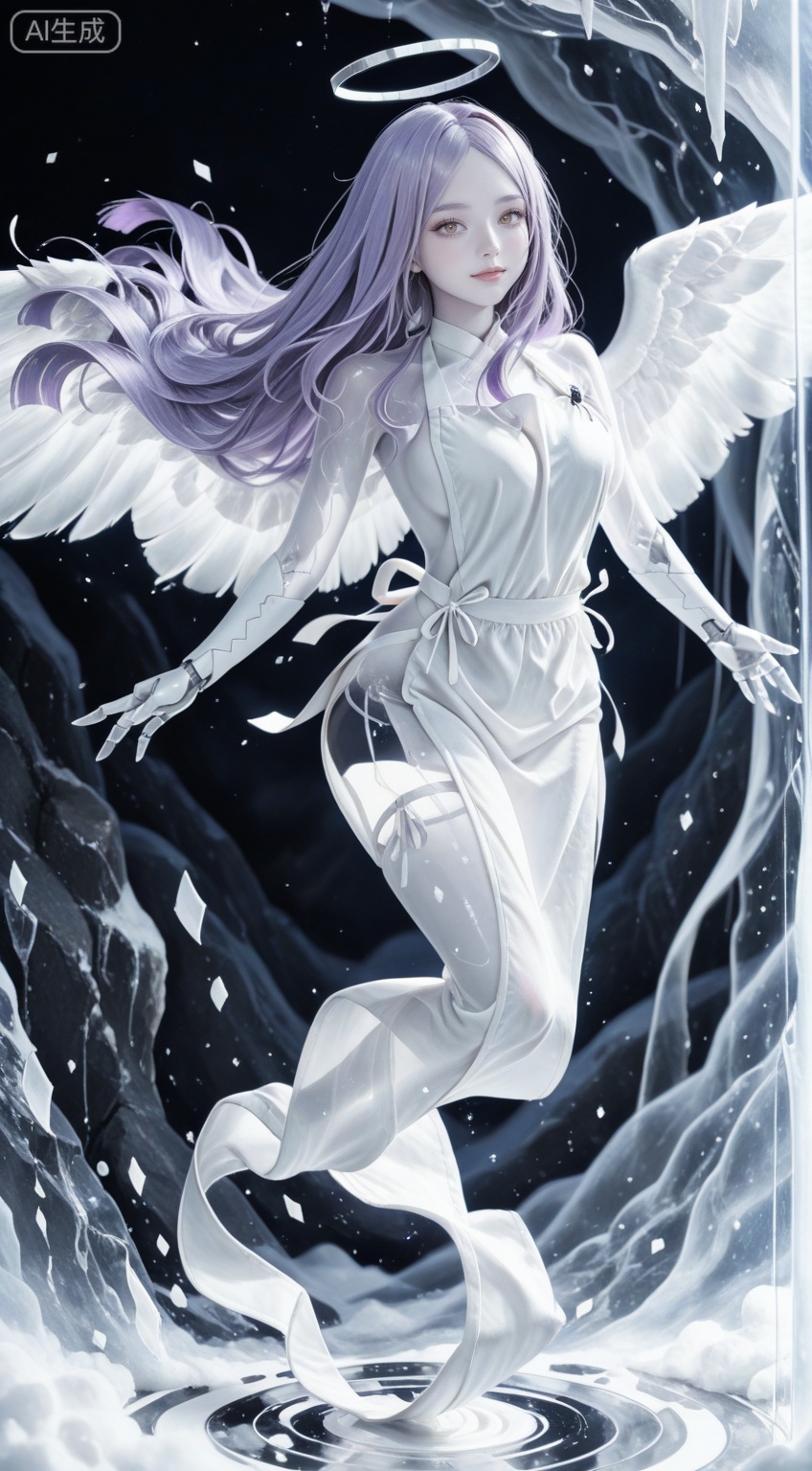 1girl,blue archive,-halo,:d,smile, long hair, purple hair, yellow eyes, angel's wings, BREAK (good anatomy:1.2)
Dreamweaver Aesthetics,Dreamweaver Aesthetics, Holographic digital art oil painting,silver and white,cool tone,hazy matte acidic particle texture image,three floating silver giant mechanical whales in the air,hollow mountain style,simple science fiction background,ittanmomenmge,ittanmomenmge, ghost, ghost tail, white skin, colored skin, see-through, floating, no hands, wind,Long hair, green eyes,white apron, naked apron