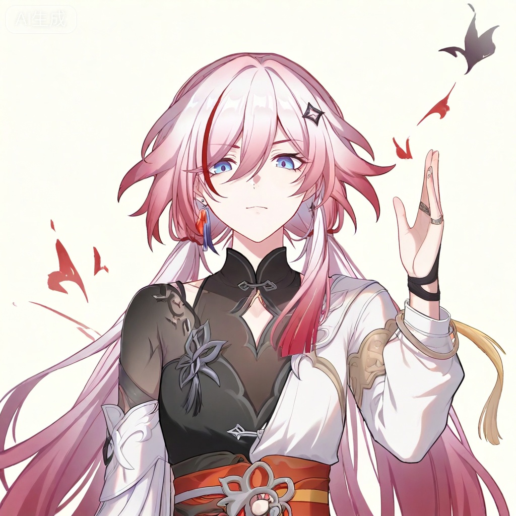 masterpiece, best quality,solo,((white background:1.2)),simple background,
looking at viewer,copyright name,character name,official alternate costume,chinese text,game_cg_style,honkai_style,logo,pose,full body,standing
fu hua