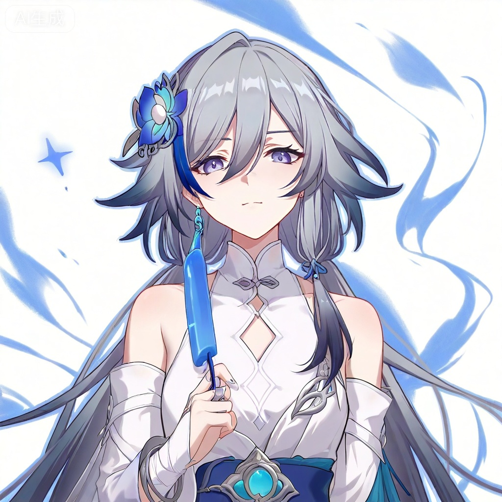 masterpiece, best quality,solo,((white background:1.2)),simple background,
looking at viewer,copyright name,character name,official alternate costume,chinese text,game_cg_style,honkai_style
fu hua