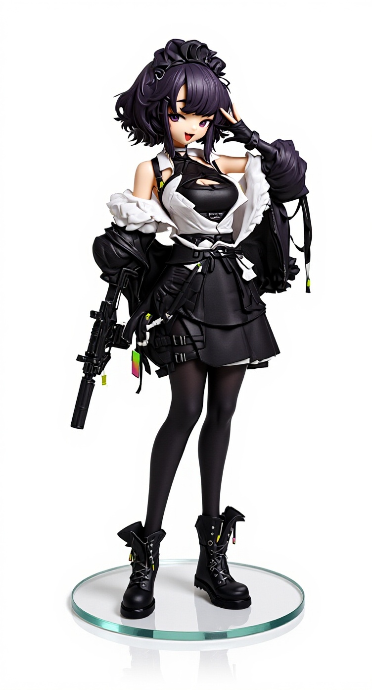 Convert the characters in the picture into commercial PVC material figurines with realistic style and environment,  mainta...