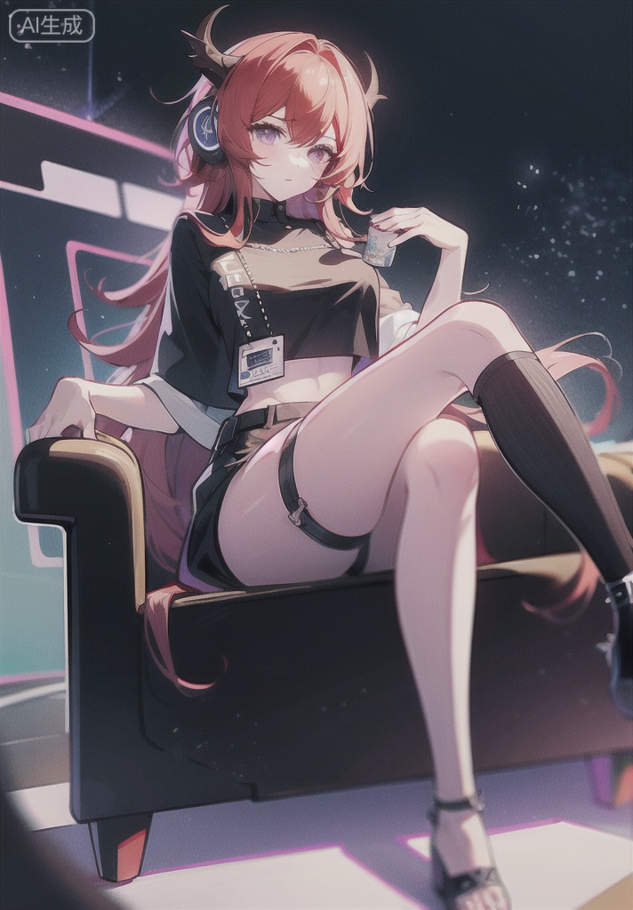 1 Girl, white skin, long hair with slight curls, detailed beautiful big eyes, exquisite features, features details, futuristic fashion cool clothes, cool headphones, perfect body, long legs, esports competition, esports, computer, games, audience, big screen,