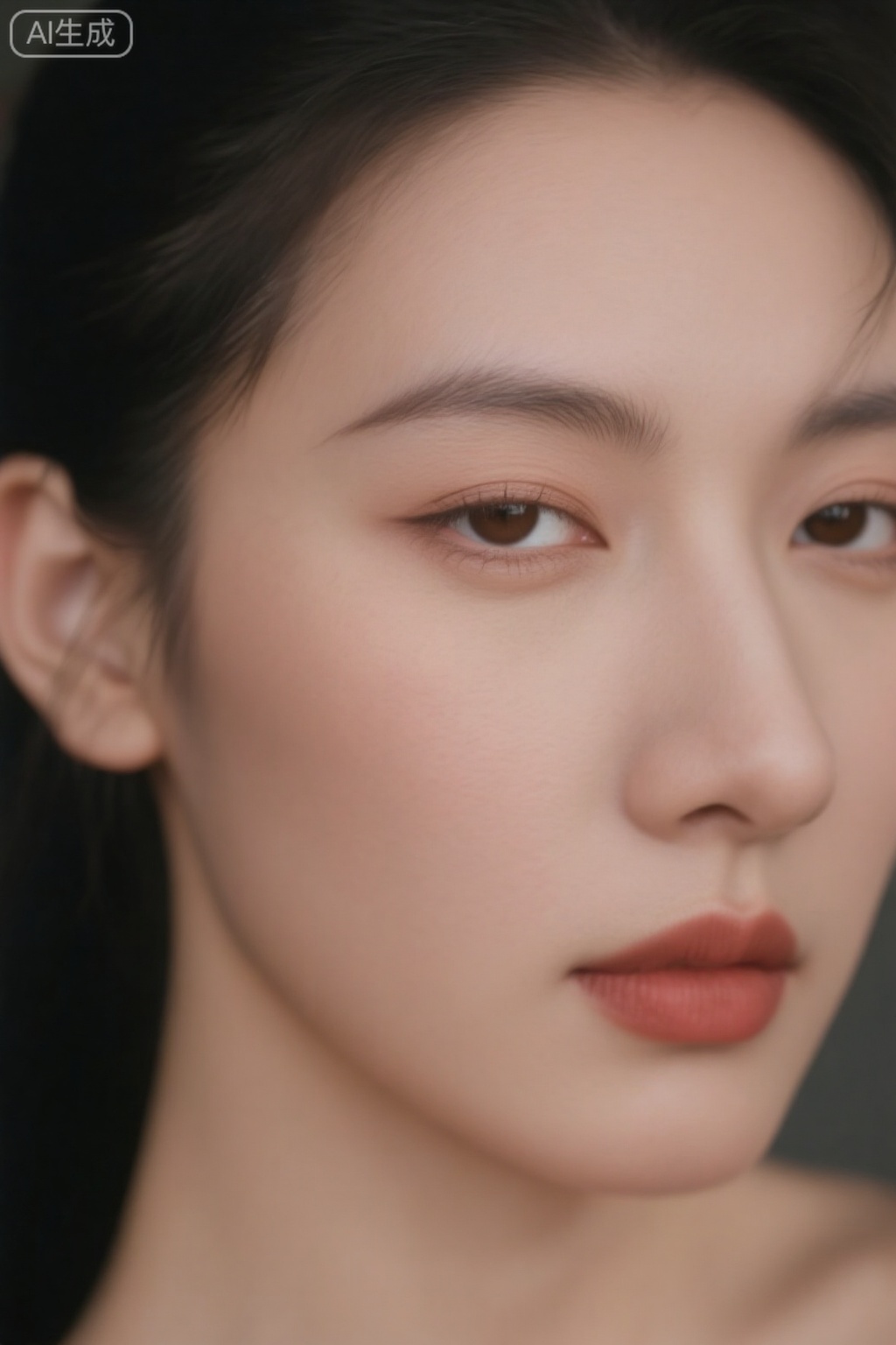 A close-up portrait of a 20-year-old Asian girl, extremely beautiful, with super natural and realistic skin details, skin,lady1
