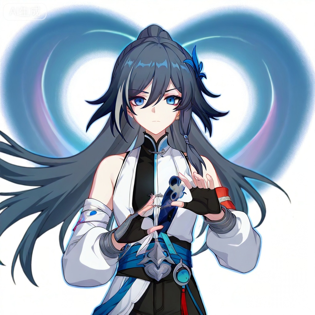 masterpiece, best quality,solo,((white background:1.2)),simple background,,full body
looking at viewer,copyright name,character name,official alternate costume,chinese text,game_cg_style,honkai_style,logo,pose,standing,fu hua