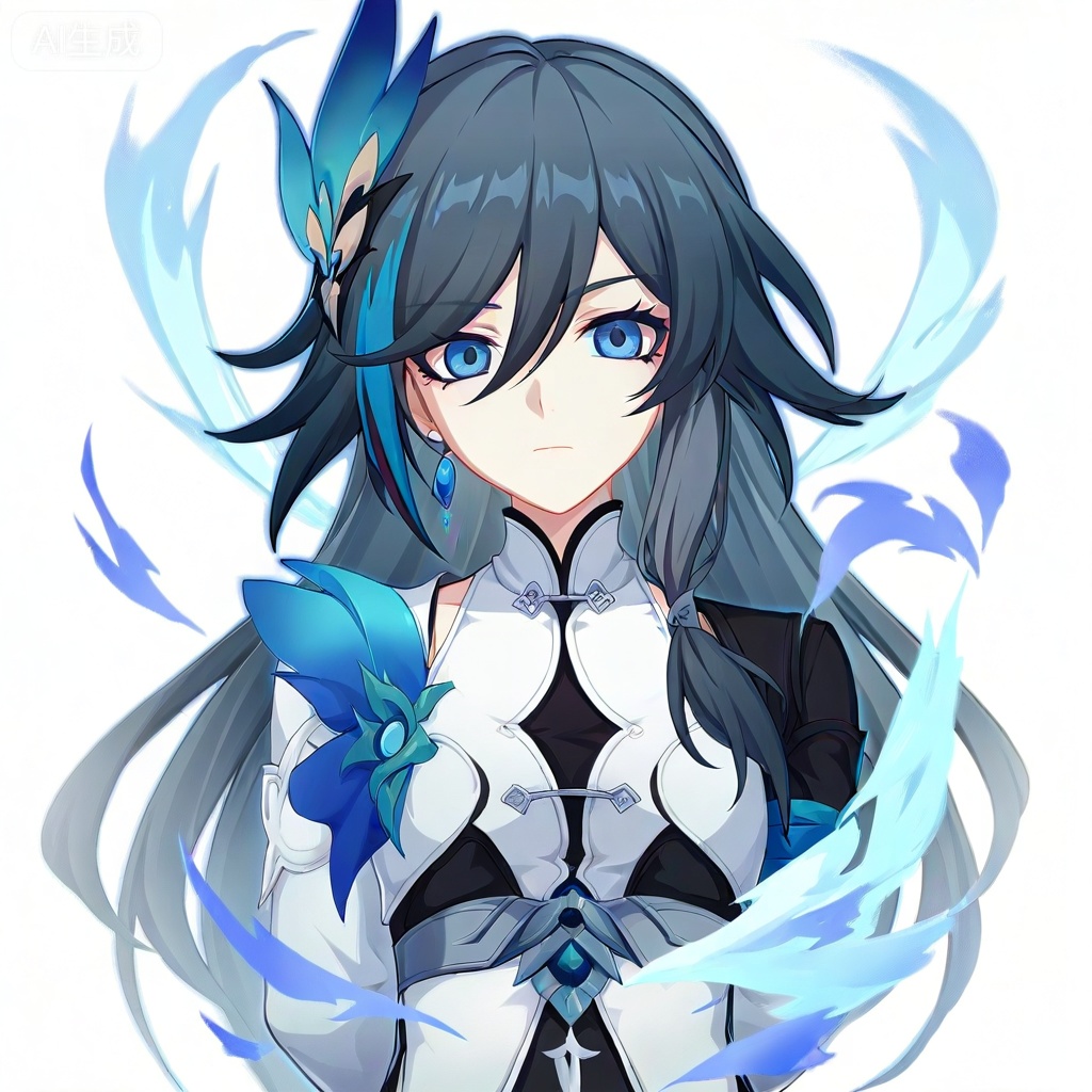 masterpiece, best quality,solo,((white background:1.2)),simple background,,full body
looking at viewer,copyright name,character name,official alternate costume,chinese text,game_cg_style,honkai_style,logo,pose,standing,fu hua
