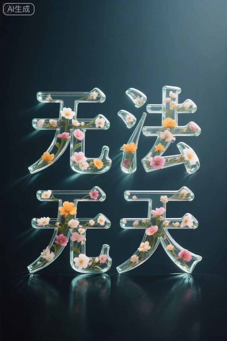 玻璃生花文字"无法无天"