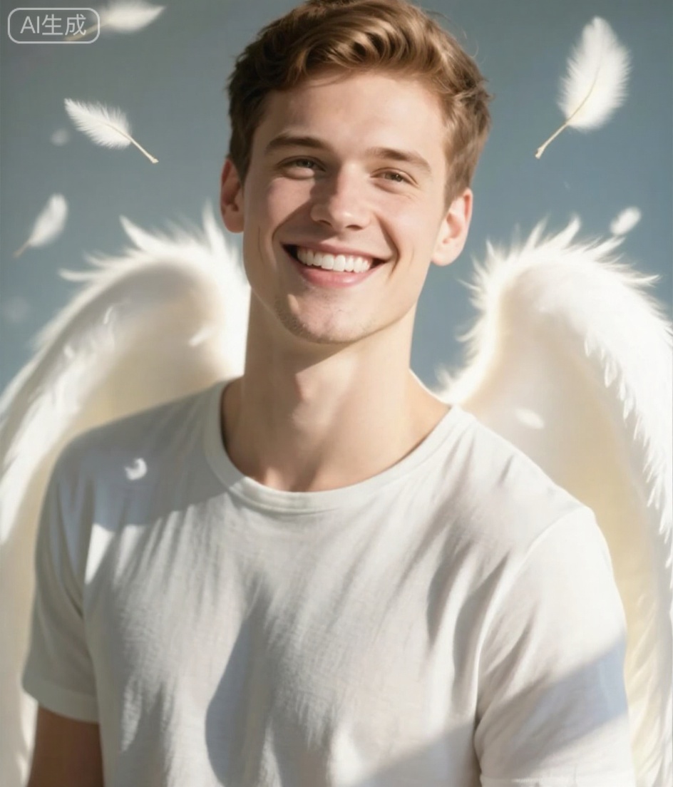 Convert the image into an angelic effect