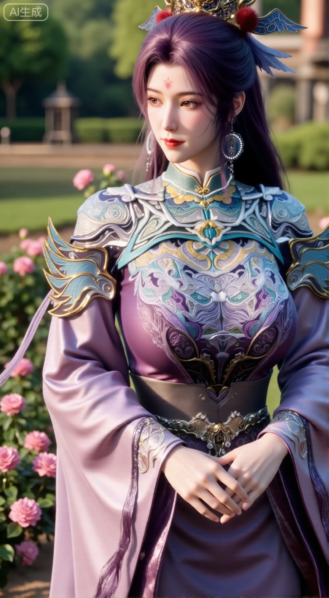 (masterpiece:1.2),best quality,,A woman adorned in traditional Chinese attire,( dress,black long hair),featuring a flowing robe with intricate embroidery and floral accents. A garden filled with pink roses and lush greenery. Soft pastel hues of white,blue,and green,creating a serene atmosphere. Photorealistic photography.,(huge breasts:2.99),(full breasts:2.99),,,Xbigbreasts,XbaifengsongyuYH,XzhouzimoH,XliancangH,XmupeilingHongyi,XyinyueX3,Xmaoyibaizhequn,XpikaqiuTX,XmupeulingHY3,XmupeulingHY2,XtangwutongXnb,Xyinyangjiaoshengnv,XsiyouyouYH