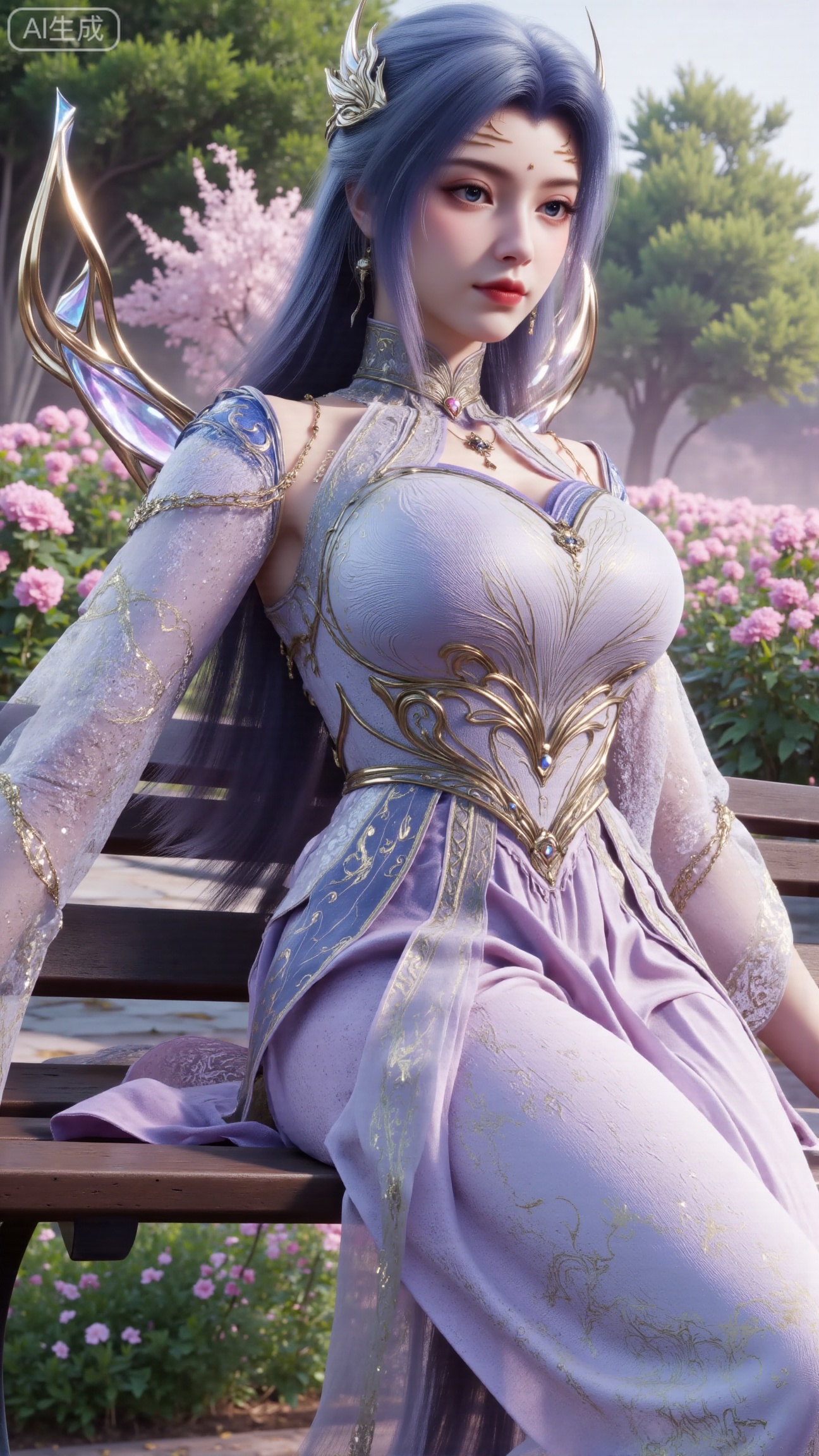 (masterpiece, best quality:1.2),A beauty ,(dress). Leaning on a garden bench filled with flowers,.Sunlight filters through the leaves onto her face, creating a lazy and gentle atmosphere, and her skirt sways softly in the breeze. 8K resolution, detailed texture of knitted fabric, lustrous pearl texture, vivid flower colors, soft natural light, Instagram - style filter texture.,(huge breasts:2.99),(full breasts:2.99),XbaifengsongyuYH,Xbigbreasts,Xyehuiling,XtangwutongXnb,Xyinyangjiaoshengnv,XmupeilingHongyi,XsiyouyouYH,XkejinnvdiHY,Xbaitianshi,XtangwutongXM,XnvgongjueNB
