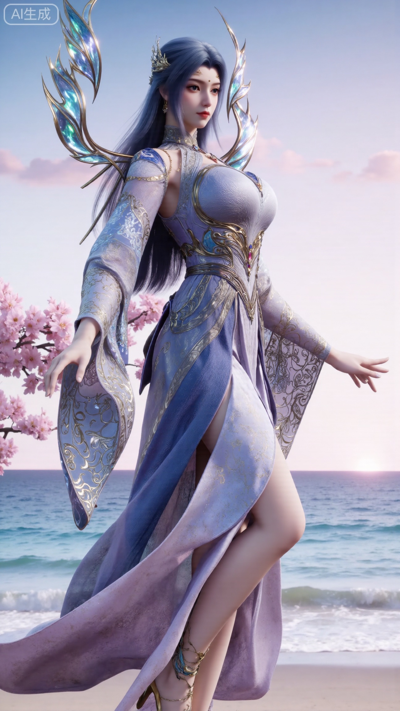  (masterpiece:1.2),best quality,absurdres,masterpiece,original,extremely detailed wallpaper,perfect lighting,(extremely detailed CG:1.2),1girl,solo,standing,looking at viewer,(cowboy_shot:1.1),long hair,high heels,blurry background,depth of field,motion blur,long dress,china_dress,chinese_style,bare shouders,crystal_earrings,headpiece,hair_tie,chest_jewel,gem,necklace,jewelry,in summer,day,outdoors,(nature,sea,flowers,beach:1.59),(huge breasts:2.99),(full breasts:2.99),XbaifengsongyuYH,Xbigbreasts,Xyehuiling,XtangwutongXnb,Xyinyangjiaoshengnv,XmupeilingHongyi,XsiyouyouYH,XkejinnvdiHY,Xbaitianshi,XtangwutongXM,XnvgongjueNB
