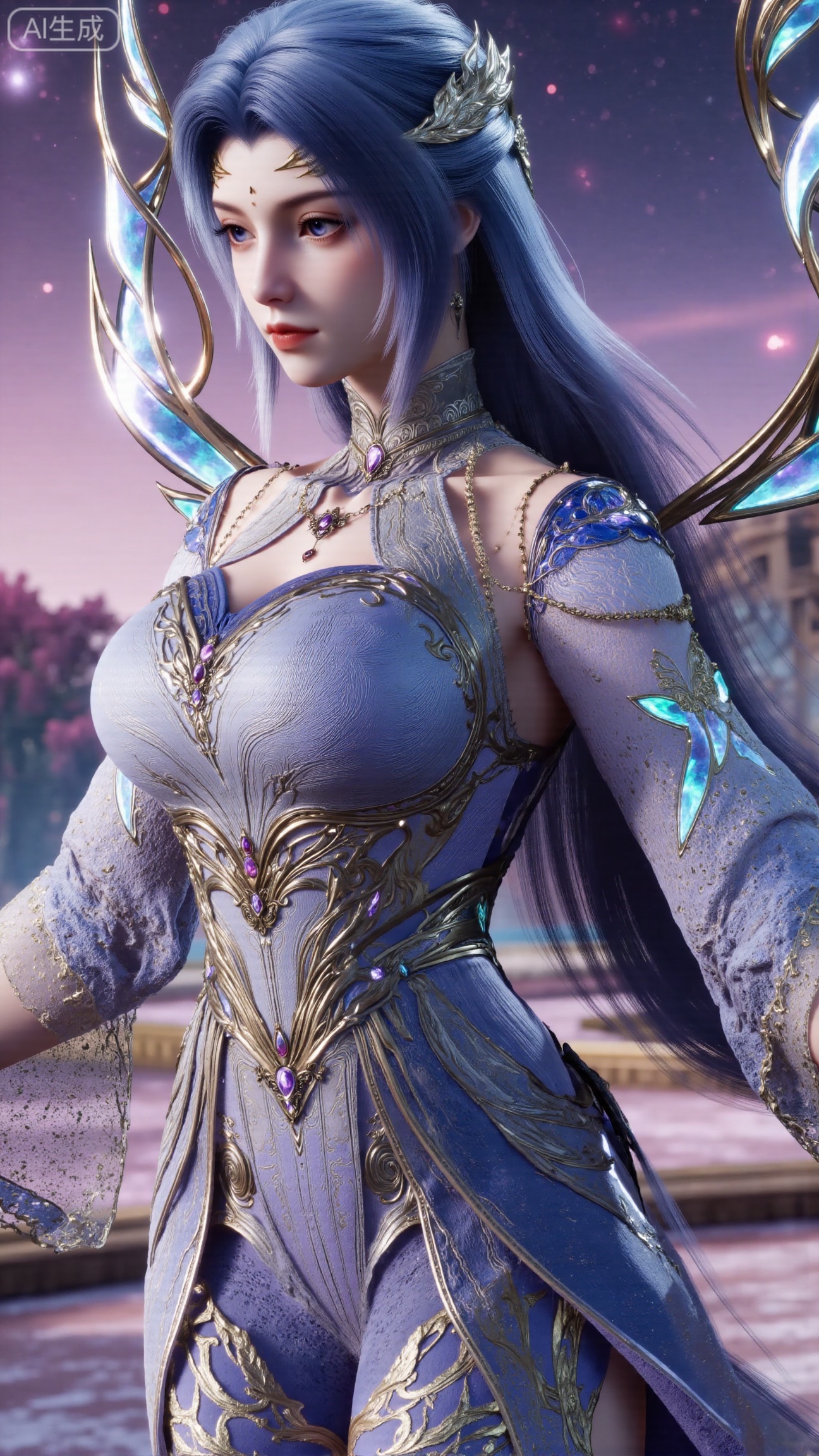 (masterpiece, best quality:1.2),Realistic details, ultra-clear, wallpaper, 8k, masterpiece, masterpiece, best quality, high quality, flowing long hair, exquisite hair accessories, headdresses, cyberpunk electronic luminous clothing, full body multi-luminous line light strips, cyberpunk luminous lines colorful. The sacred light, the cosmic space background, the planets of different colors around, the nebula flows, the stars twinkle, the golden willow branches stretch, holding an earth with both hands, the details of the earth's surface, the texture of mountains, rivers and oceans, the surrounding planets, planets of all sizes, traces of planets orbits, dreamy light and shadow effects.,(huge breasts:2.99),(full breasts:2.99),Xbigbreasts,XbaifengsongyuYH,XzhouzimoH,XliancangH,XmupeilingHongyi,XyinyueX3,Xmaoyibaizhequn,XpikaqiuTX,XmupeulingHY3,XmupeulingHY2,XtangwutongXnb,Xyinyangjiaoshengnv,XsiyouyouYH,XnvgongjueNB,XtangwutongXM