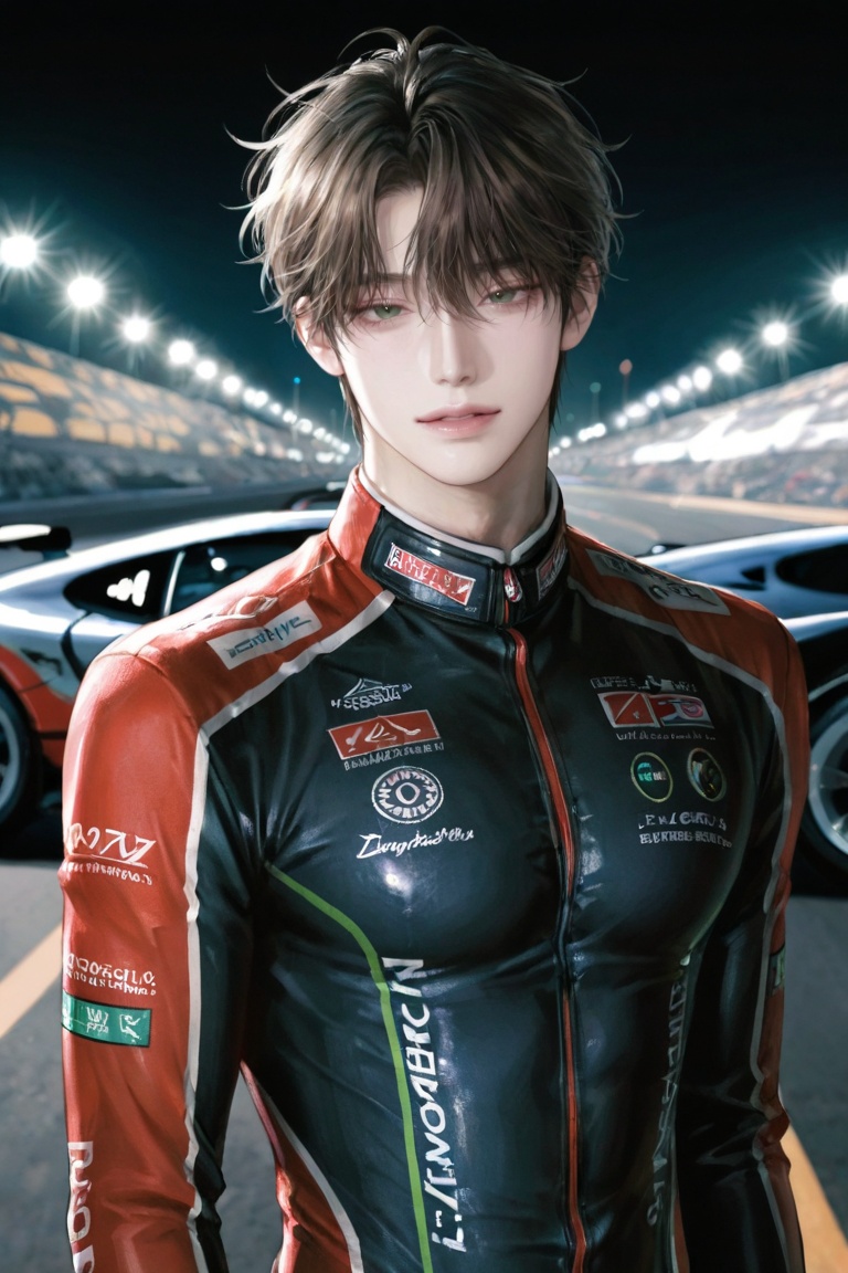 1man,  solo,  ((short hair)) with textured crop and choppy fringe and fade on sides hair style on Tensor.Art