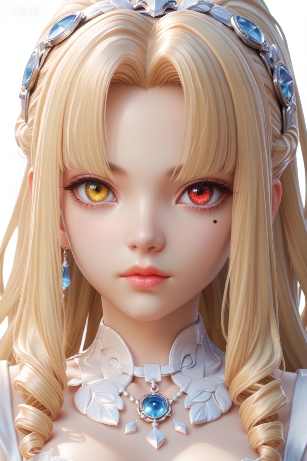 supermodel,score_8_up,score_7_up,hyperdetailed,hyperrealistic,volumetric lighting,focus on face,textured skin,eye lighting,SkinHairDetail,zPDXL,very attractive,Expressiveh,realistic skin,
score_9,score_8_up,score_9,score_8_up,1 girls,high cold face,yujie,perfect round large,breasts,jewelry,beautiful eyes,detailed eyes,heterochromia,blonde hair,red eyes,long hair,hair ornament,yellow eyes,lips,drill hair,looking at viewer,portrait,qsj,