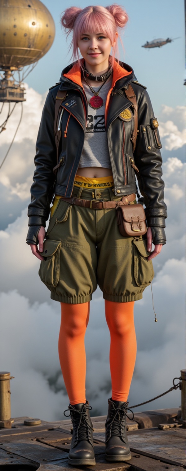 functional fashion,  high-contrast utility design,  vibrant futuristic steampunk aesthetic on Tensor.Art