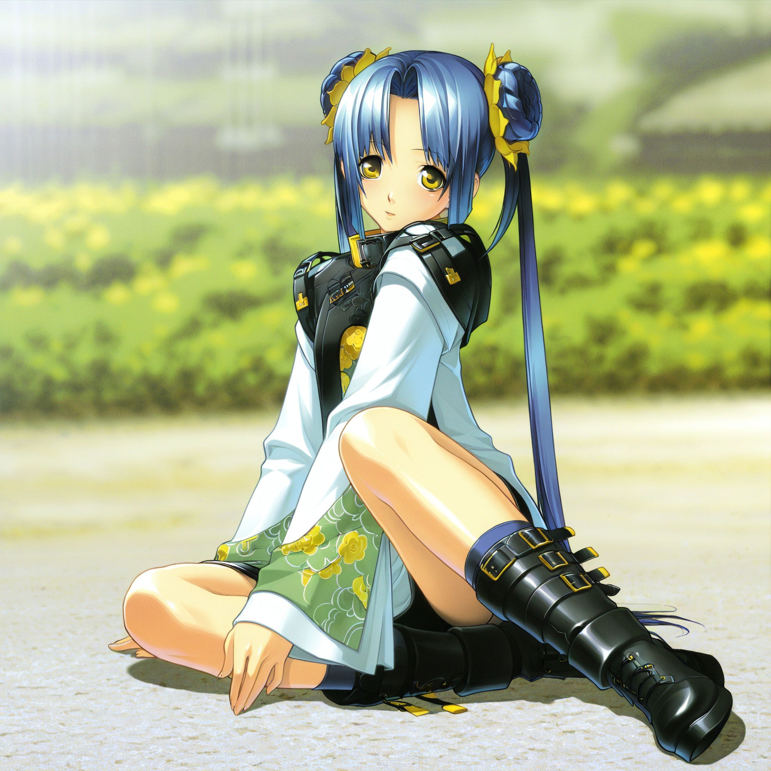 kikokugai/\(classic/\),  blue hair,  yellow eyes on Tensor.Art