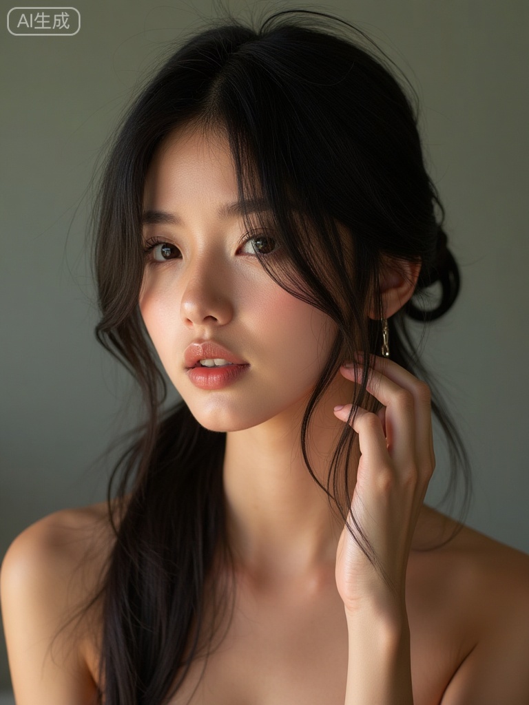 a young woman with fair skin
