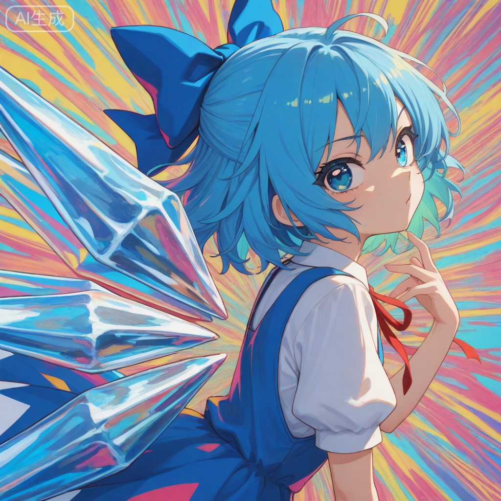 colorful, 1girl,solo,, cirno,
masterpiece, best quality, good quality, newest, highres, absurdres,