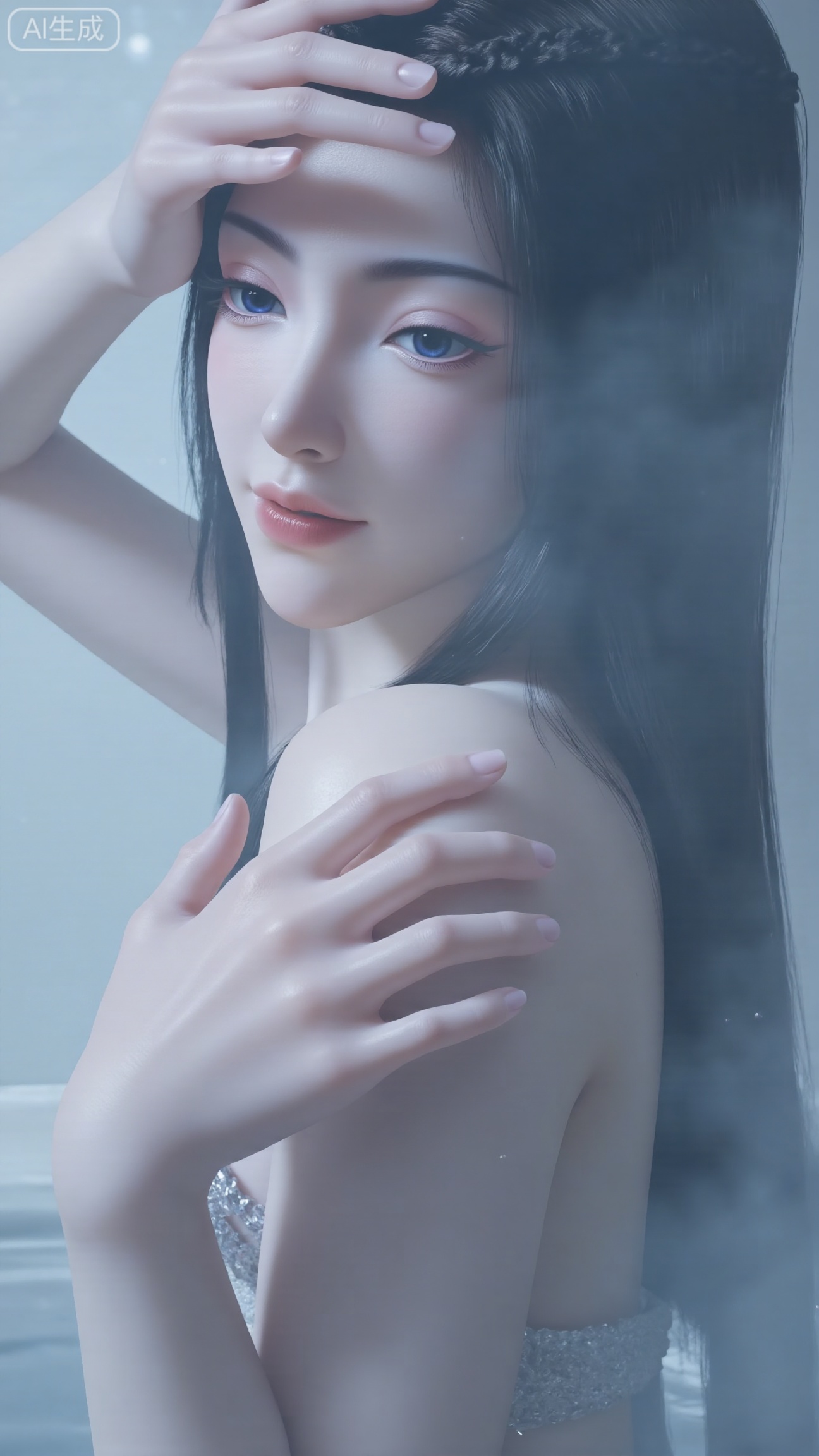  (masterpiece:1.2),best quality,1 Girl hazy mist, soft light, quiet corner, private space, graceful posture, long black hair, white skin, smart eyes, delicate red lips, gently lift the water, elegant wipe, slightly lift the head, slow turn, relax and stretch, fragrant foam, delicate bath ball, soft towel, smooth bath, crystal beads,,(huge breasts, full breasts:2.34),,Xbigbreasts,XbaifengsongyuYH,XzhenniteH,XliuyuH,XfenghuangqipaoXF,XfenghuangqipaoXF,Xyuanyaohongqun,Xyuanyaomuyu,Xyuanyaoxizao,Xyuanyaohongyi