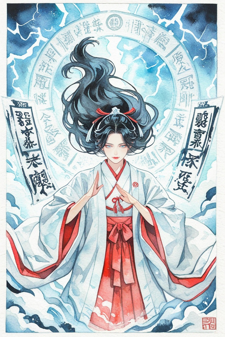 Solo1,  female focus,  Shrine maiden of storms on Tensor.Art