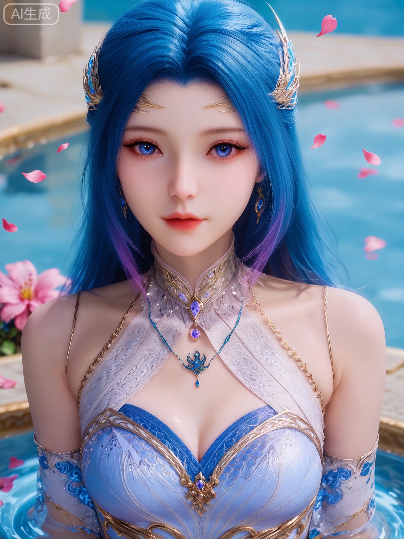 score_9,score_8_up,score_7_up,realistic,photorealistic,1girl,solo,(looking_at_viewer:1.3),realistic,1girl,Vivid Colors,bright environment,delicate water,hair_ornament,shiny skin,shiny hair,reflection,flower sea,falling petals,extreme detail description,(full body:0.8),black hair,(skindentation:1.3),bright,sunshine on face,light,reflection,leg slimming,lose weight,slim hips,