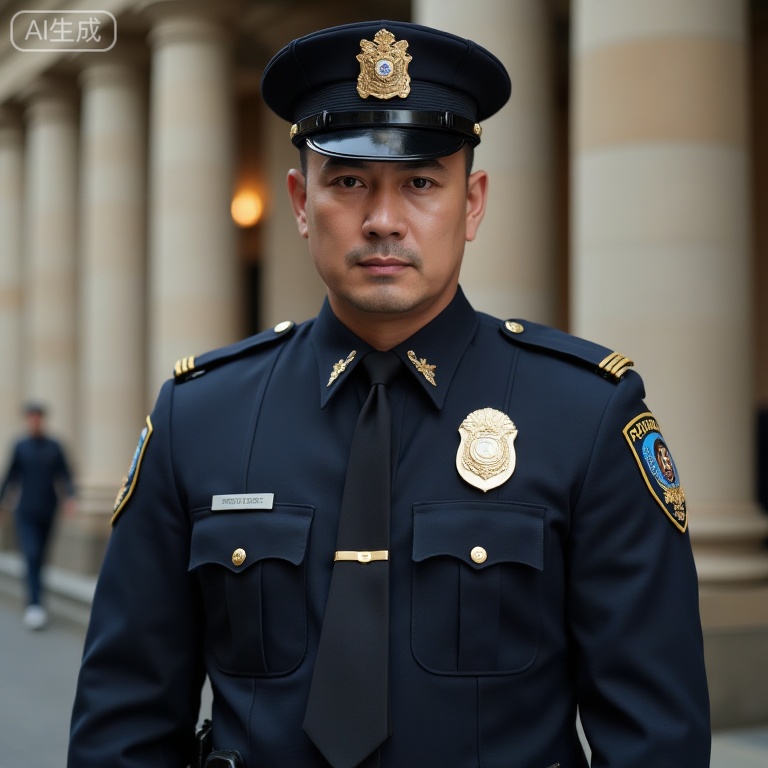 ,1man,masculine,male focus,look at the camera,upper_body,police,