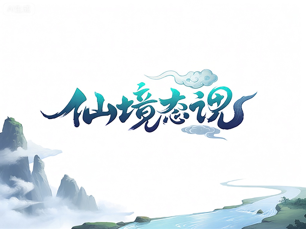 YXLG,图像以“仙境传说”（xiānjìngchuánshuō）为文字元素,采用2D国风绘画风格,文字颜色淡雅,如同水墨画中的笔触。文字上方,有几朵飘逸的云朵,增添了仙气。文字下方,左侧是一座云雾缭绕的仙山,右侧则是一条清澈的溪流。背景为纯净白色,使得整个图标充满了神秘与空灵的美感,仿佛引领人们进入了一个仙境般的世界。
