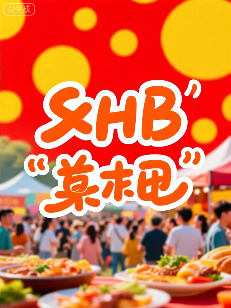 SXHB,该图像具备活泼俏皮的橙色手写体字符,在热闹欢快的背景中十分吸睛。背景由红色和黄色交错的圆形斑点模糊构成,好似美食节上五彩斑斓的美食与热闹的人群,营造出欢快、愉悦的氛围。字符以圆润、可爱的笔触书写,笔画带有一定的弧度,让人感受到美食带来的甜蜜与满足。整体构图传达出美食节盛宴时的欢乐与享受氛围。

