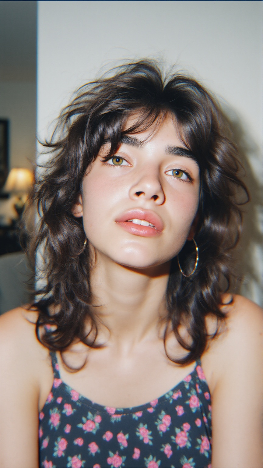 Realistic 90s party snapshot,  woman portrait,  direct flash on Tensor.Art