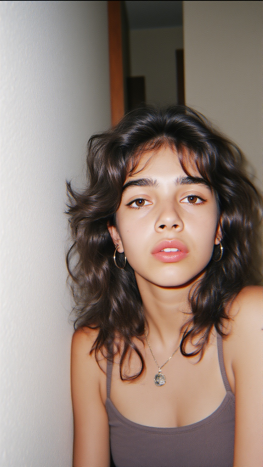 Realistic 90s party snapshot,  woman portrait,  direct flash on Tensor.Art