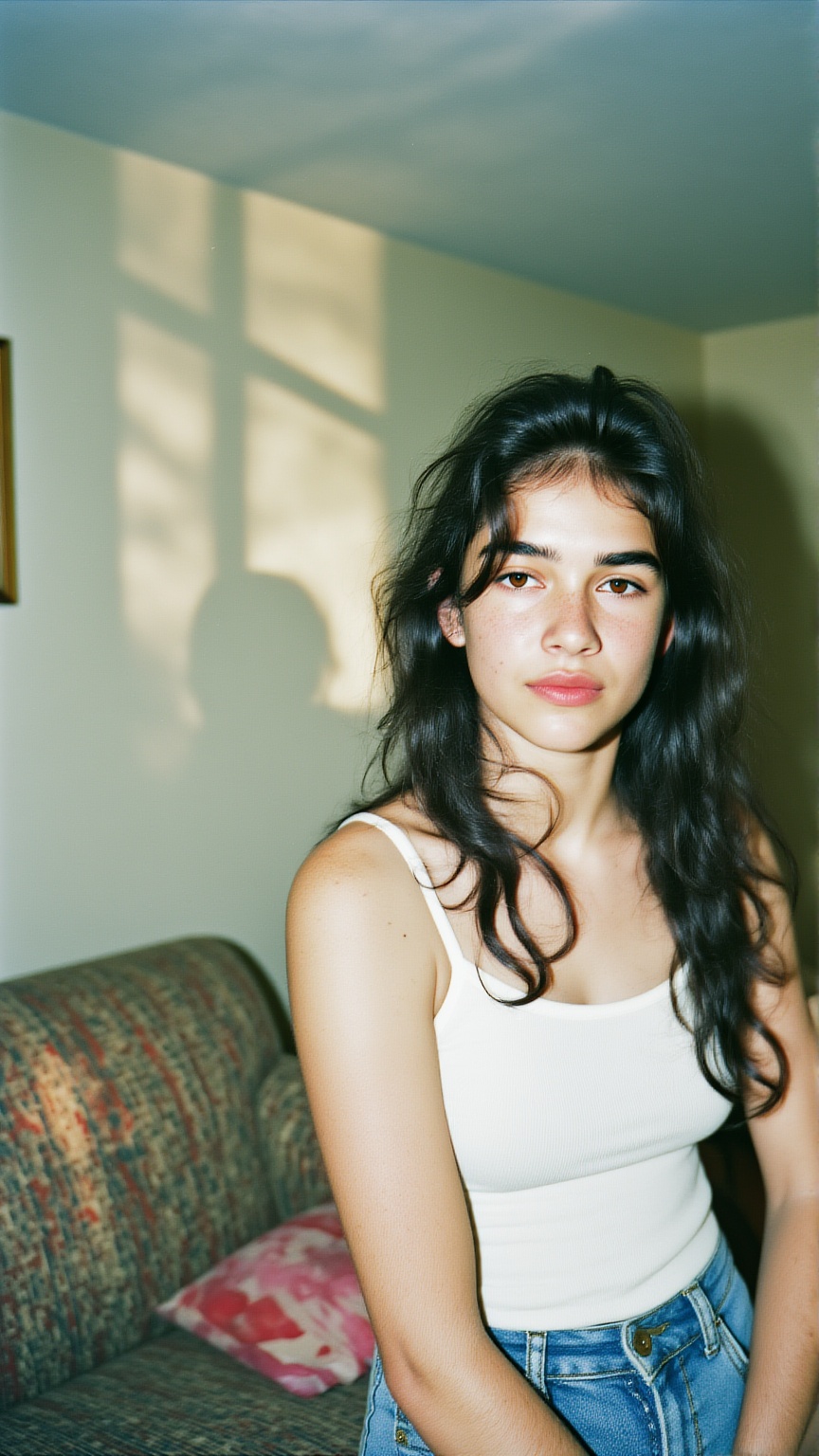 Realistic 90s party snapshot,  woman portrait,  direct flash on Tensor.Art
