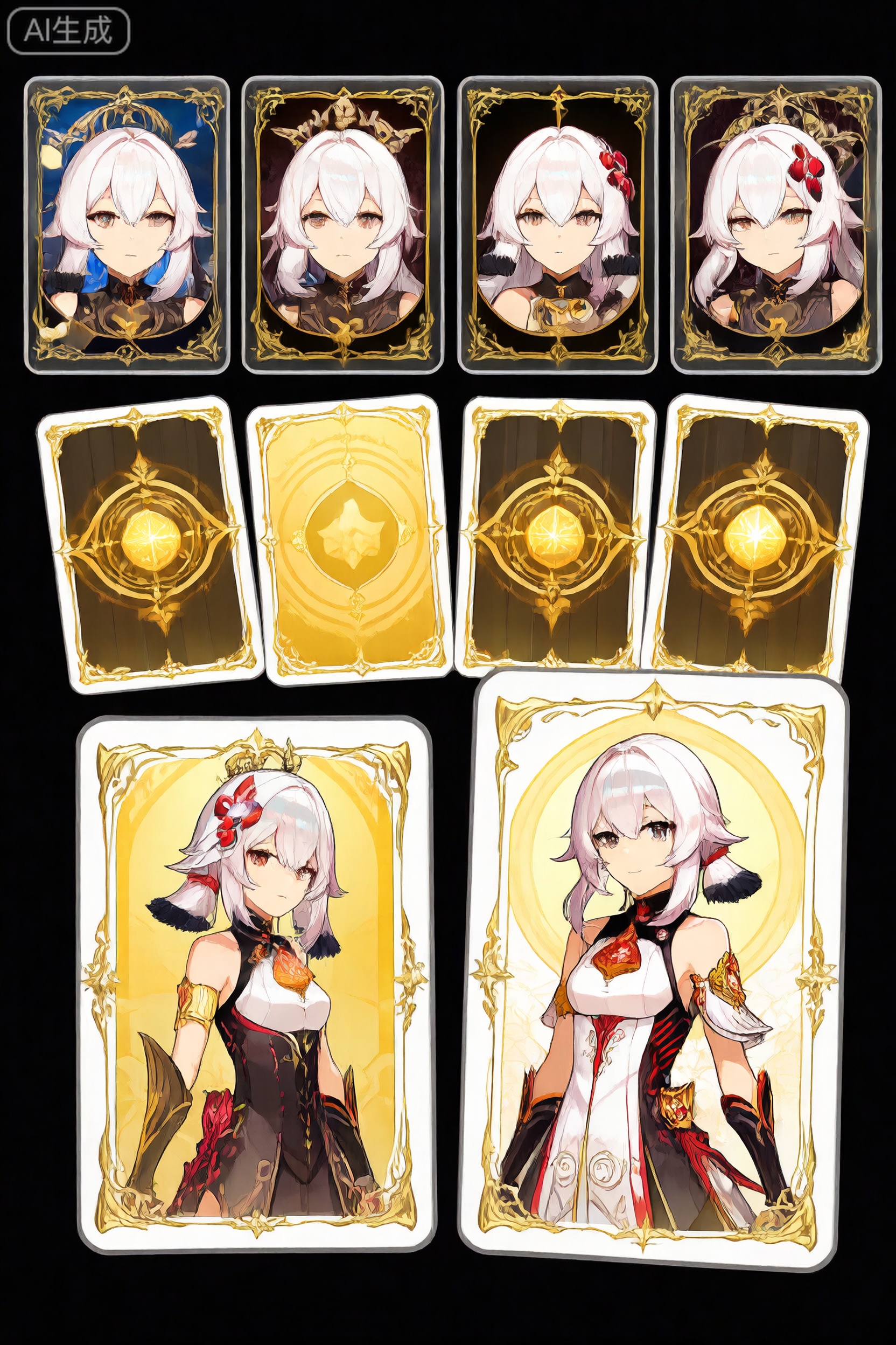 Game cards, exquisite borders, masterpieces, perfect symmetry, golden ratio, solo,NAHIDA\(genshin impact\),portrait,upper_body,highres,