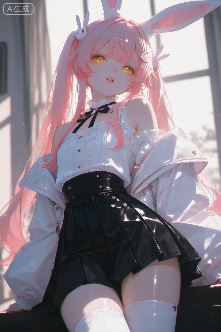 1girl,  rabbit ears,  bangs on Tensor.Art