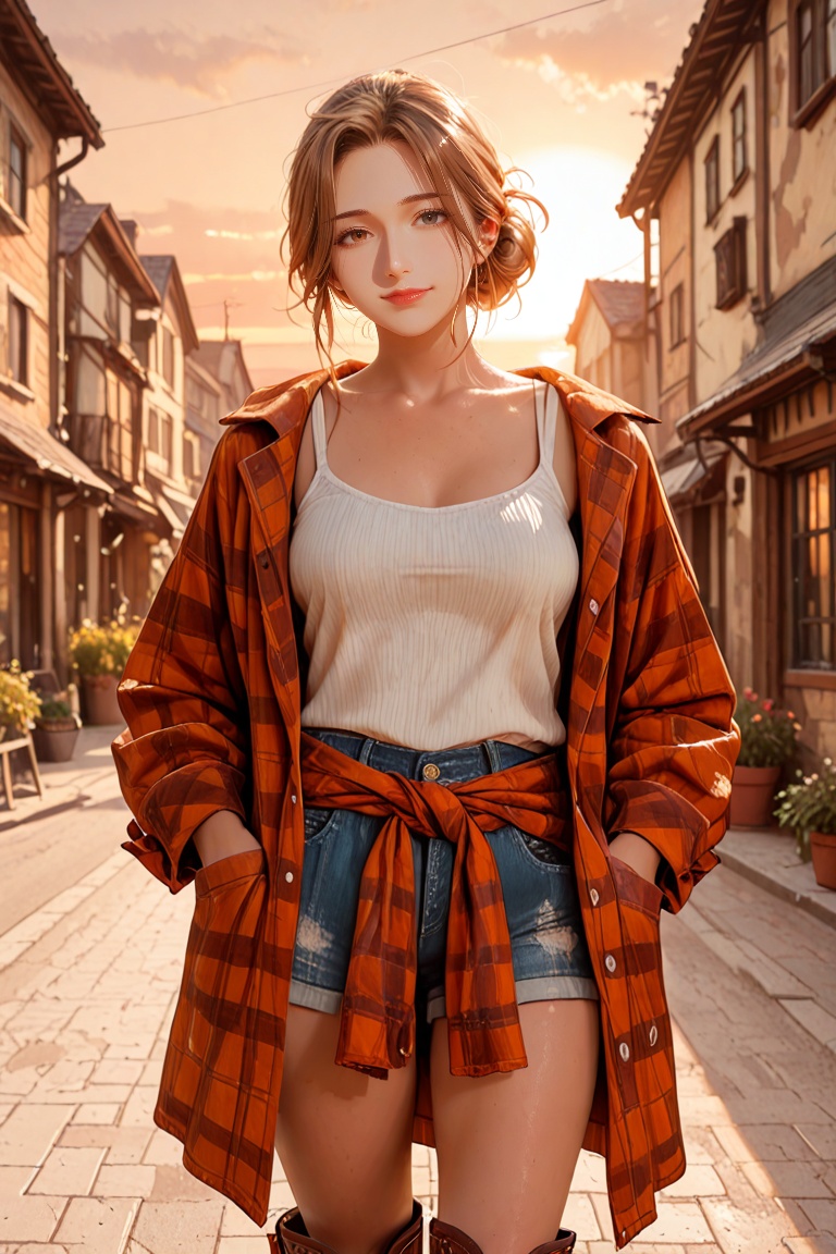 1girl,  solo,  honey blonde messy bun on Tensor.Art