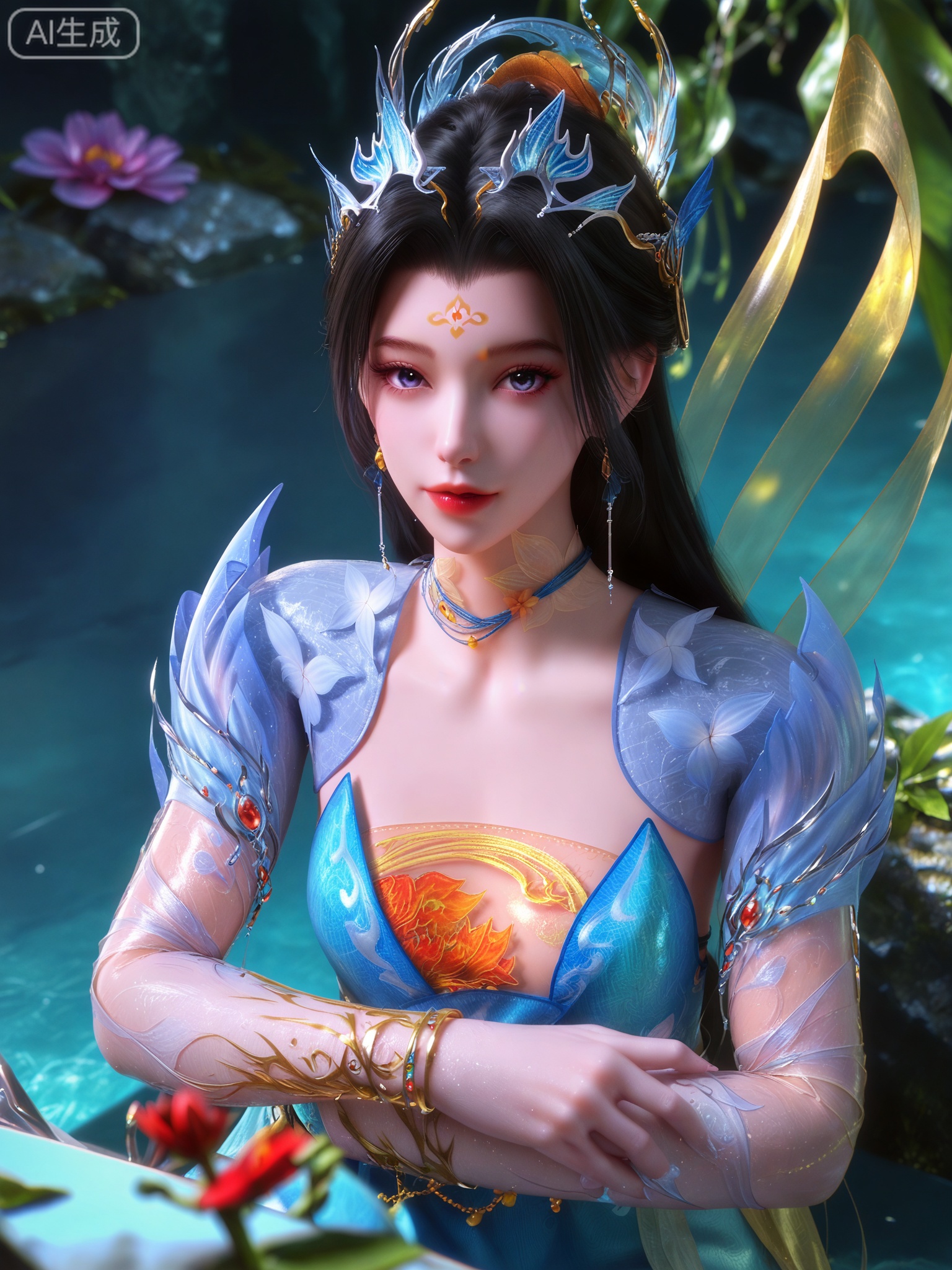 score_9,score_8_up,score_7_up,1girl,looking_at_viewer,realistic,photorealistic,1girl,Vivid Colors,bright environment,shiny skin,detail eyes,Eyes highlights,extreme detail description,(full body:0.8),light,sunshine,bright,reflection,bright,sunshine on face,shiny,shinny,petite,thin,leg slimming,lose weight,slim hips,lakeside,delicate water,reflection,specular reflection,sitting_down,bracelet,black-hair,