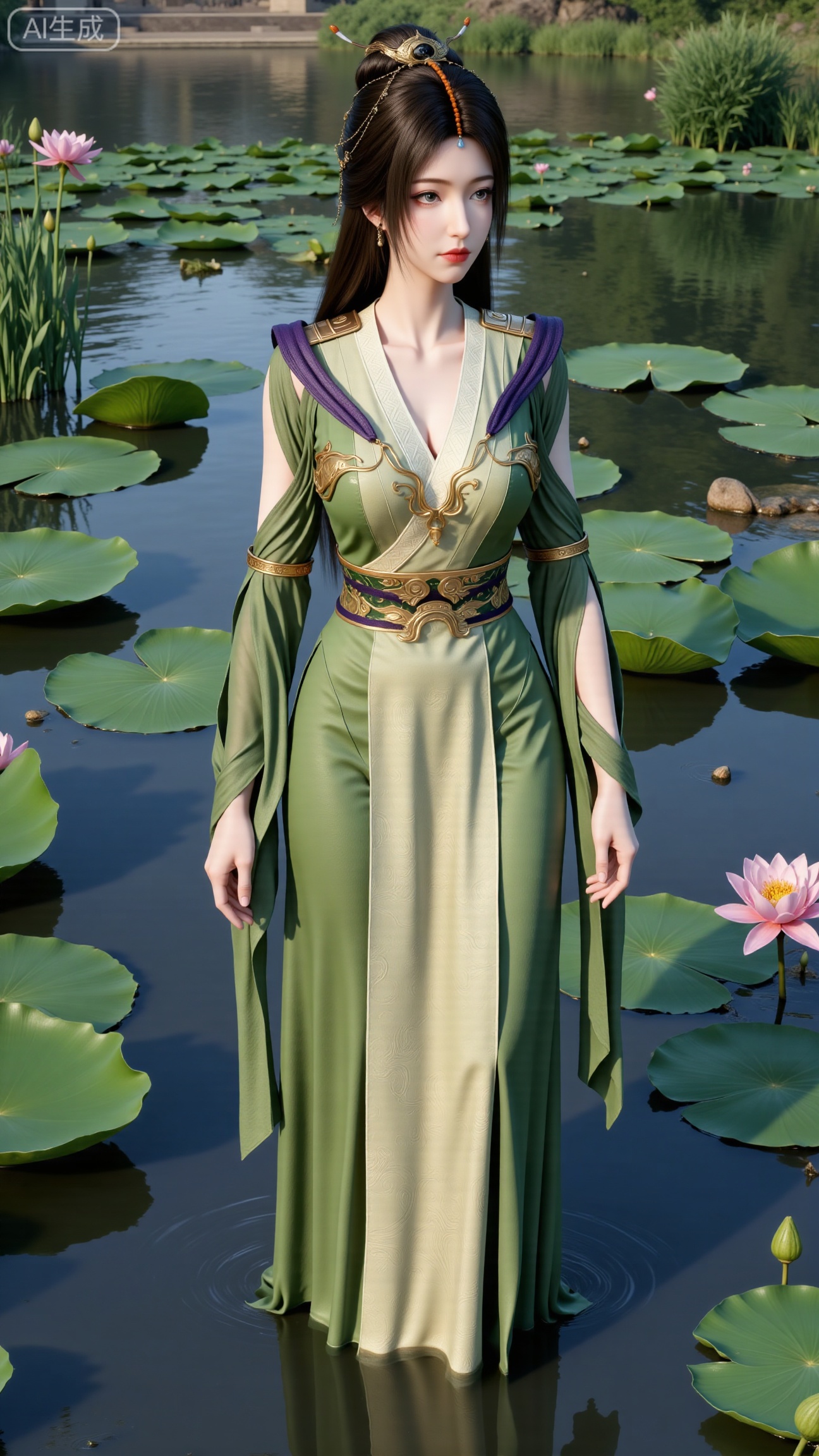 Best quality, Realistic, photorealistic, masterpiece,1girl,(big breasts:2.89),(Lotus, lotus pond:1.69),,Xbigbreasts,XbaifengsongyuYH,XzhenniteH,,XhanyunzhiX,Xzhaoxinmeng,XhanyunzhiXM,XhanyunzhiXY,XliuyuY,XliuyuYH,XhnayunzhiXYH