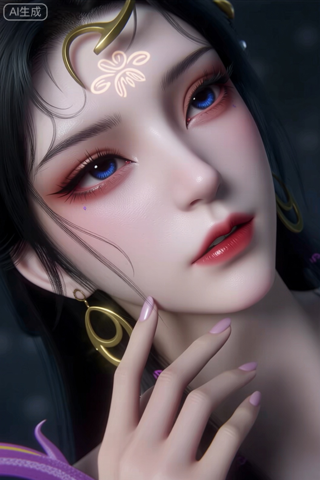 高角度垂直俯拍,怼脸拍,隐隐约约的模糊绝色可爱美女,抬头脸贴近镜头,水润柔软光泽闪粉亮片偏光玻璃唇釉,透视感,头发凌乱而突出垂向镜头,珠光,反射,光泽,迷幻,意识流,处于全局朦胧模糊的环境中,呈现动态模糊、边沿模糊效果,暗黑风格,深色未来感空间站背景光氛围,有多重曝光、失焦感觉,采用超广角、强透视、景深拍摄,有高噪点、强烈的胶片颗粒感,体现动态美学、弥散晕染、朦胧美学,构图夸张超现实,细节生动完美如杰作。
超高清8K画质,柔光摄影棚灯光,皮肤纹理清晰可见,睫毛根根分明,嘴唇釉光质感,突出时尚高级感,优雅且富有创意写实逼真,CG厚涂,3D高精度建模渲染,OC渲染Dolby Vision动态范围,立体唇反光,细腻皮肤纹理柔和8K超清真人比例建模,电影级景深,精确的面部解剖结构,微距摄影打光技术,动态表情捕捉,瞳孔虹膜分层着色。多角度,修长的手指,暗黑童话风格,真实生动的表现力,微表情,剧情感,电影质感。,xihe,Qwen-mj