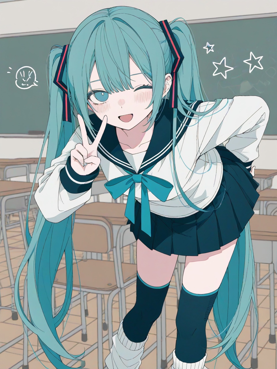 1girl,  hatsune_miku,  sailor uniform on Tensor.Art