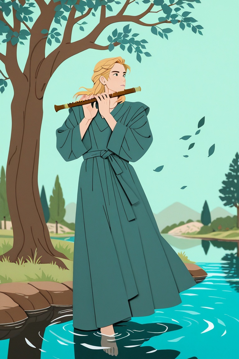 looking afar,  male focus,  blonde hair on Tensor.Art