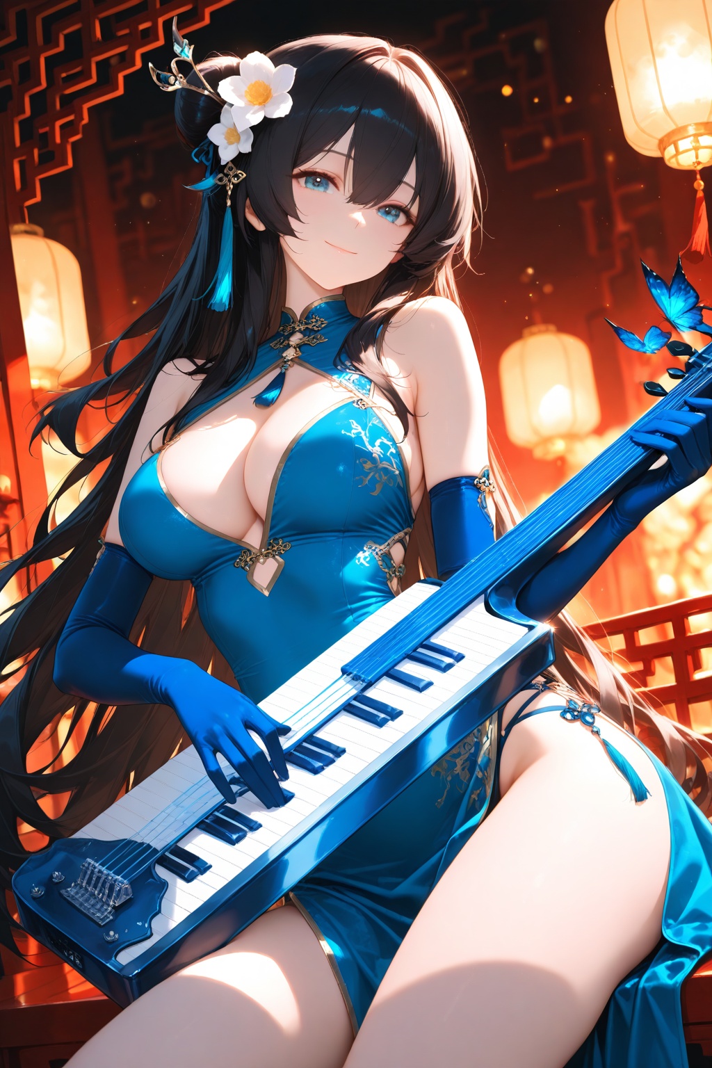 1girl,  solo,  instrument on Tensor.Art