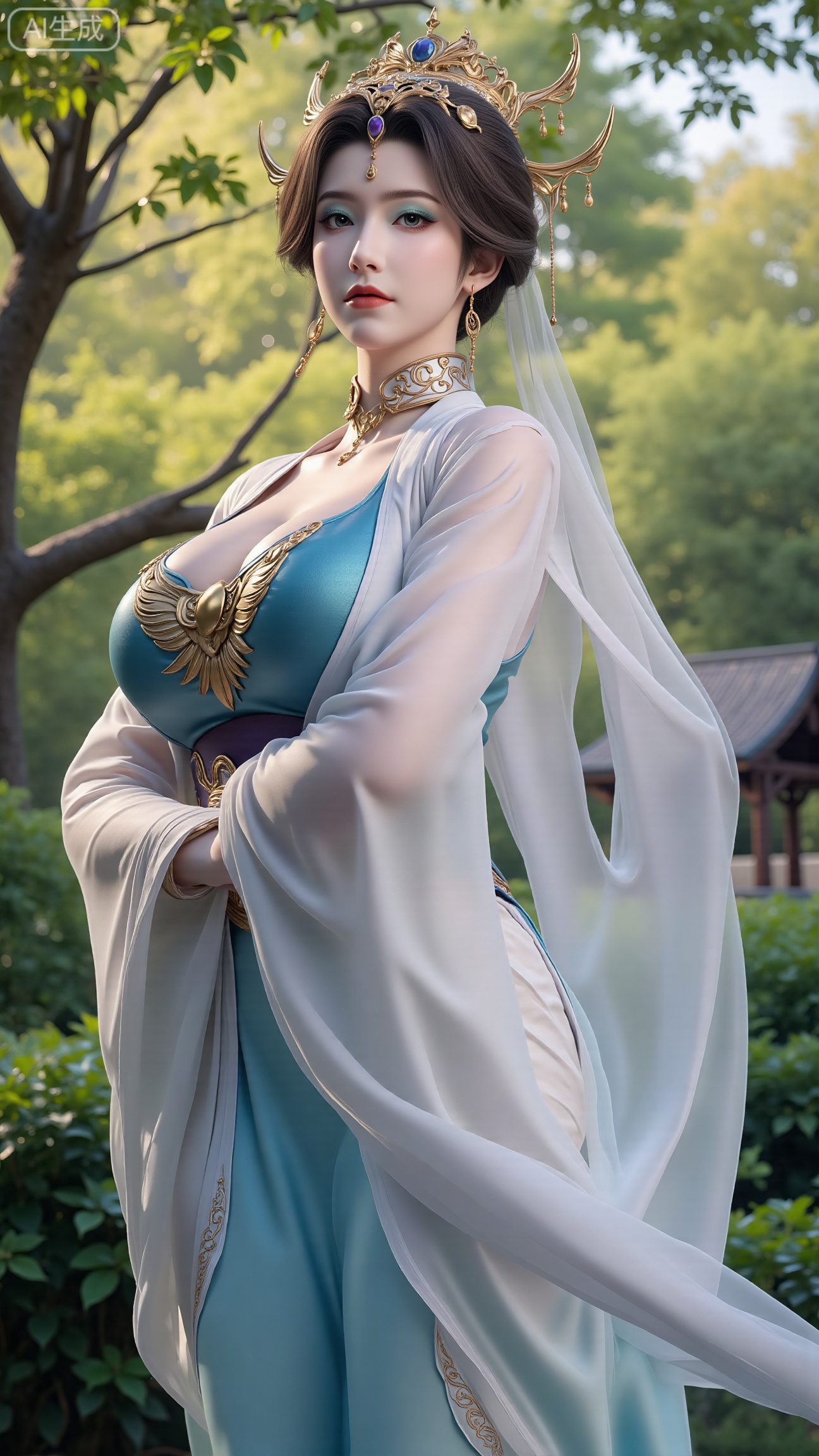 A maiden in Hanfu,  presented in the aesthetic of Hayao Miyazakis works,  with flowing sleeves by DeepBlue藍心 on Tensor.Art