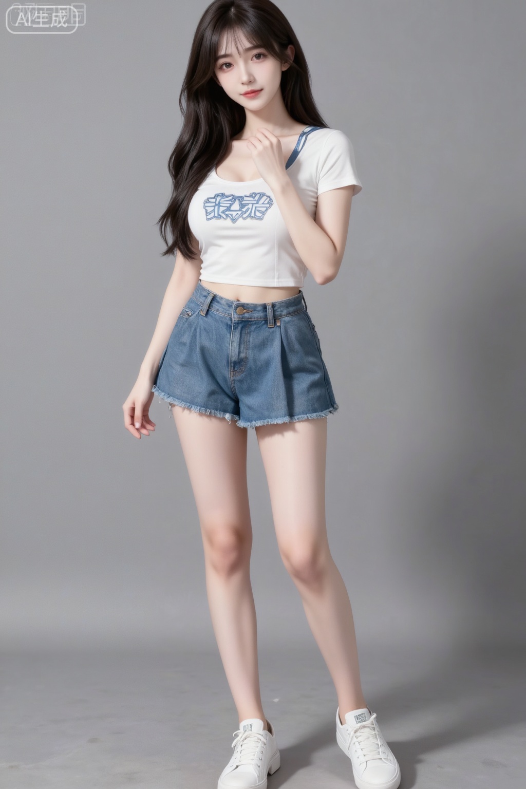 Masterpiece, the best quality, high quality, (colorful) , big breasts, (black hair:1.4), (long legs:1.3),1girl, best quality, masterpiece, realistic,cowboy_shot,(Good structure), DSLR Quality,Depth of field,kind smile,looking_at_viewer,Dynamic pose, masterpiece,bestquality,realistic,8k,officialart,ultrahighres,school uniforms,Bare leg,White sports shoes,full body, sssr, wangyushan
Low-key Rembrandt lighting with chiaroscuro effect,
full-body shot from head to toe,full-length portrait,entire figure visible,complete anatomy showing feet to head,(photorealistic:1.3)