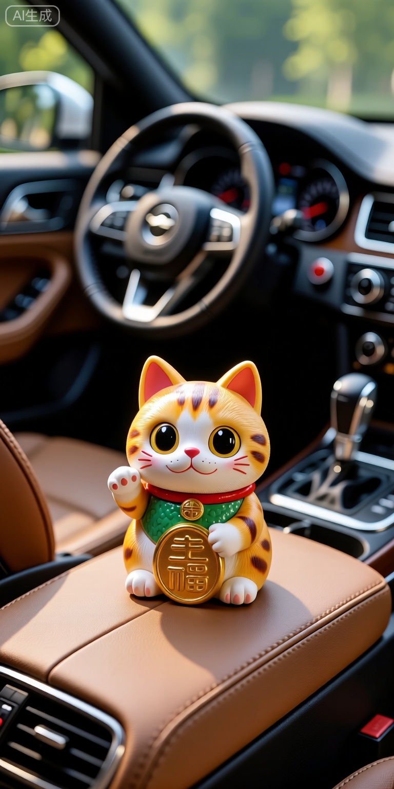 微景观招财猫树脂小摆件,可爱小猫,车内汽车公仔摆件, 桌面diy装饰品