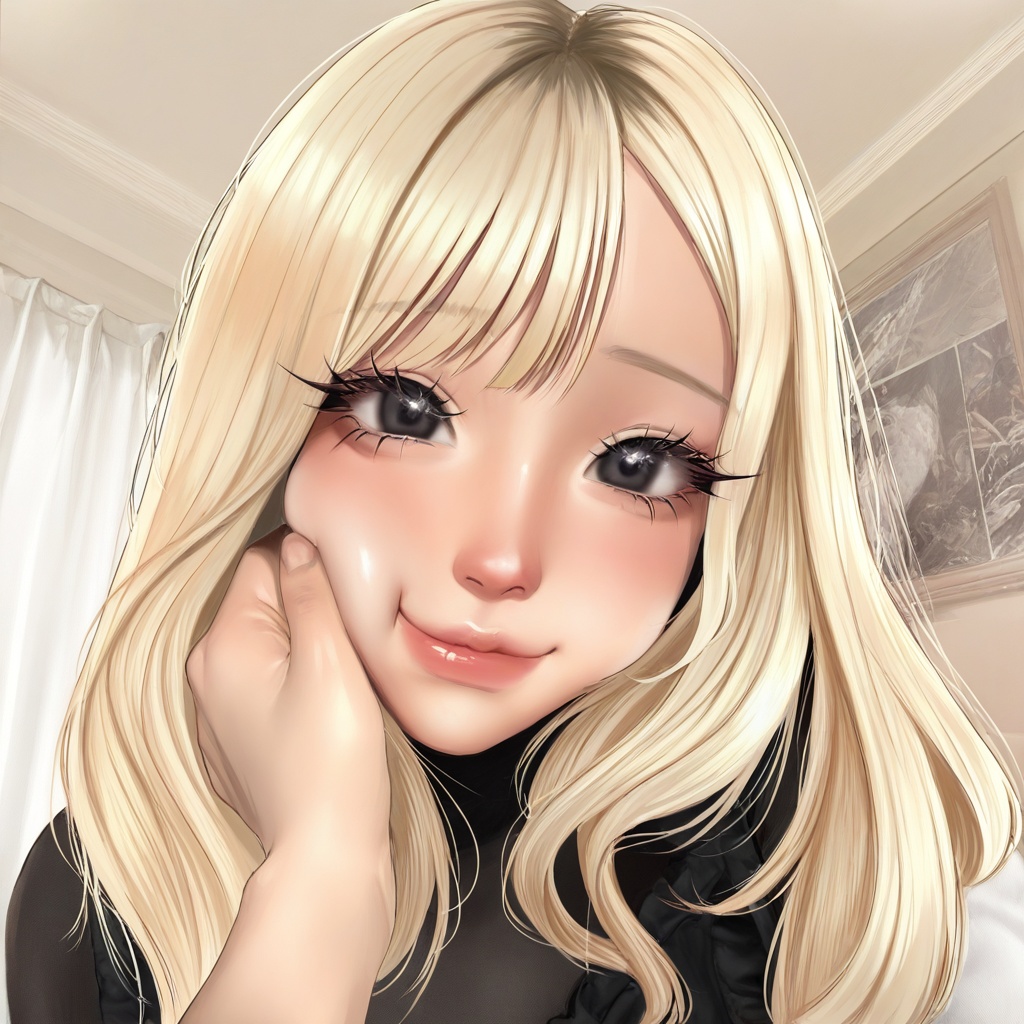 1girl,  blonde hair,  black eyes on Tensor.Art