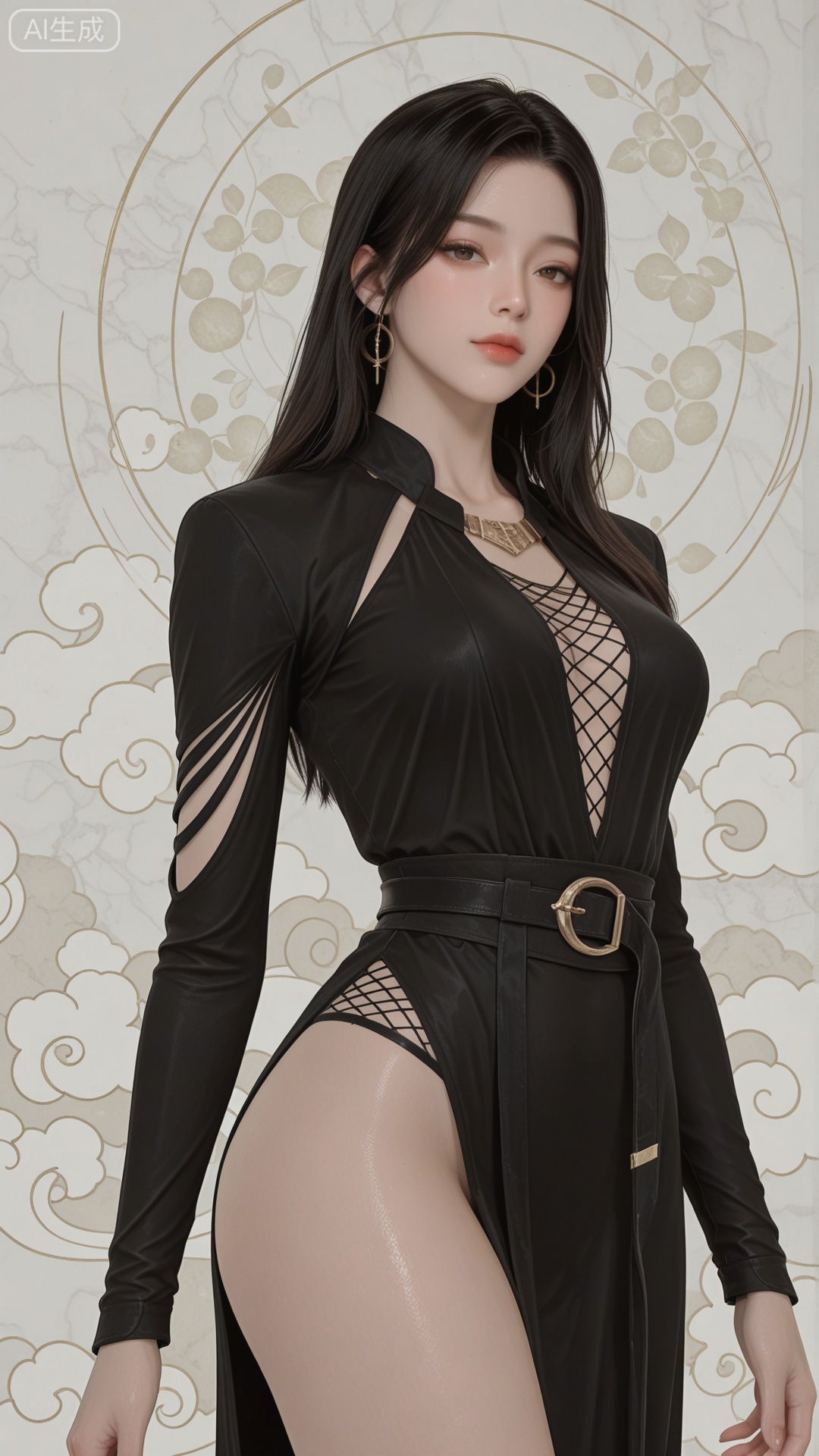 CTSD clothes, solo, exquisite skin, standing, looking at viewer, even illumination, very awa, Solid Glossy and cloud background,