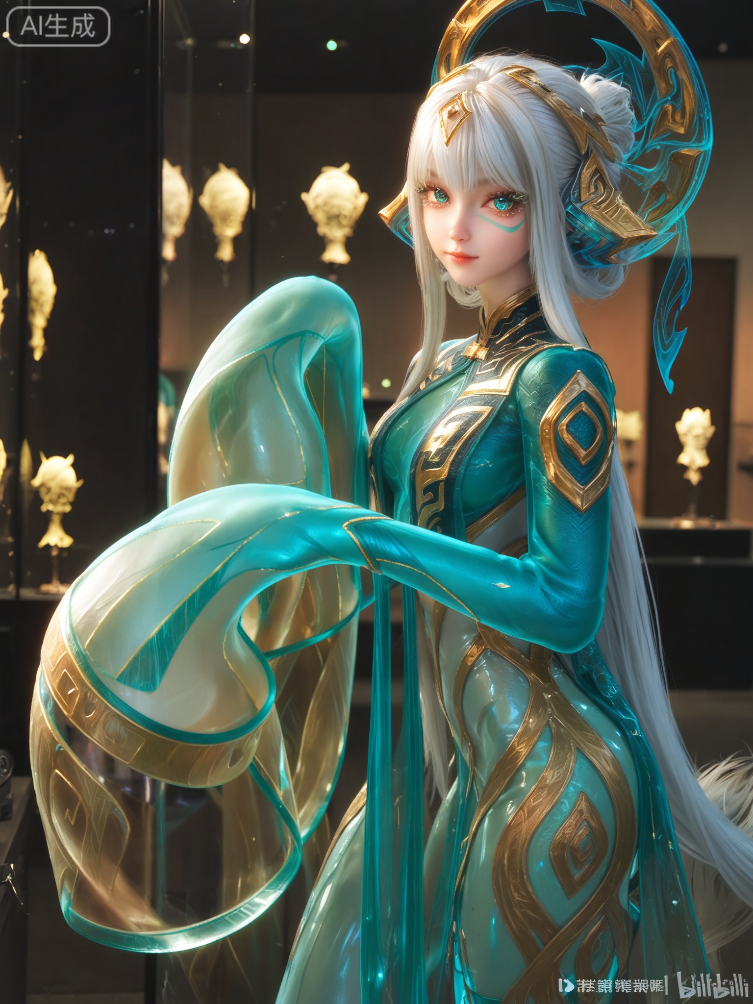 score_9,score_8_up,score_7_up,1girl,looking_at_viewer,realistic,photorealistic,1girl,Vivid Colors,bright environment,shiny skin,shiny hairjewelry,detail eyes,Eyes highlights,extreme detail description,(full body:0.8),light,glowing,sunshine,bright,reflection,bright,sunshine on face,shiny,shinny,petite,thin,leg slimming,lose weight,slim hips,lakeside,delicate water,reflection,sitting_down,bracelet,chinese clothes,