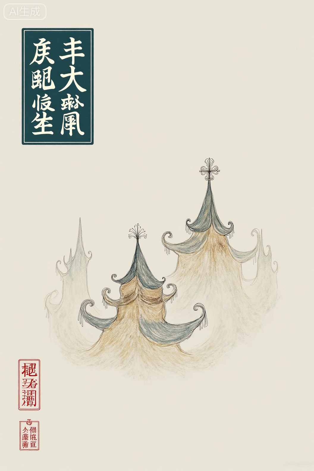 仰角,一座扎哈风格,高达一百层的宏大不规则凹型综合体建筑,宛如一座自成体系的繁华城市,绿化丰富,其建筑外观建筑外观风格类似抽象的巨大王水母造型。。建筑,建筑外观流线形线条错落有致,许多扶梯,电梯,楼梯相互交错,呈现出独特的复杂不规则形态。月光闪耀在建筑表面。线描插画