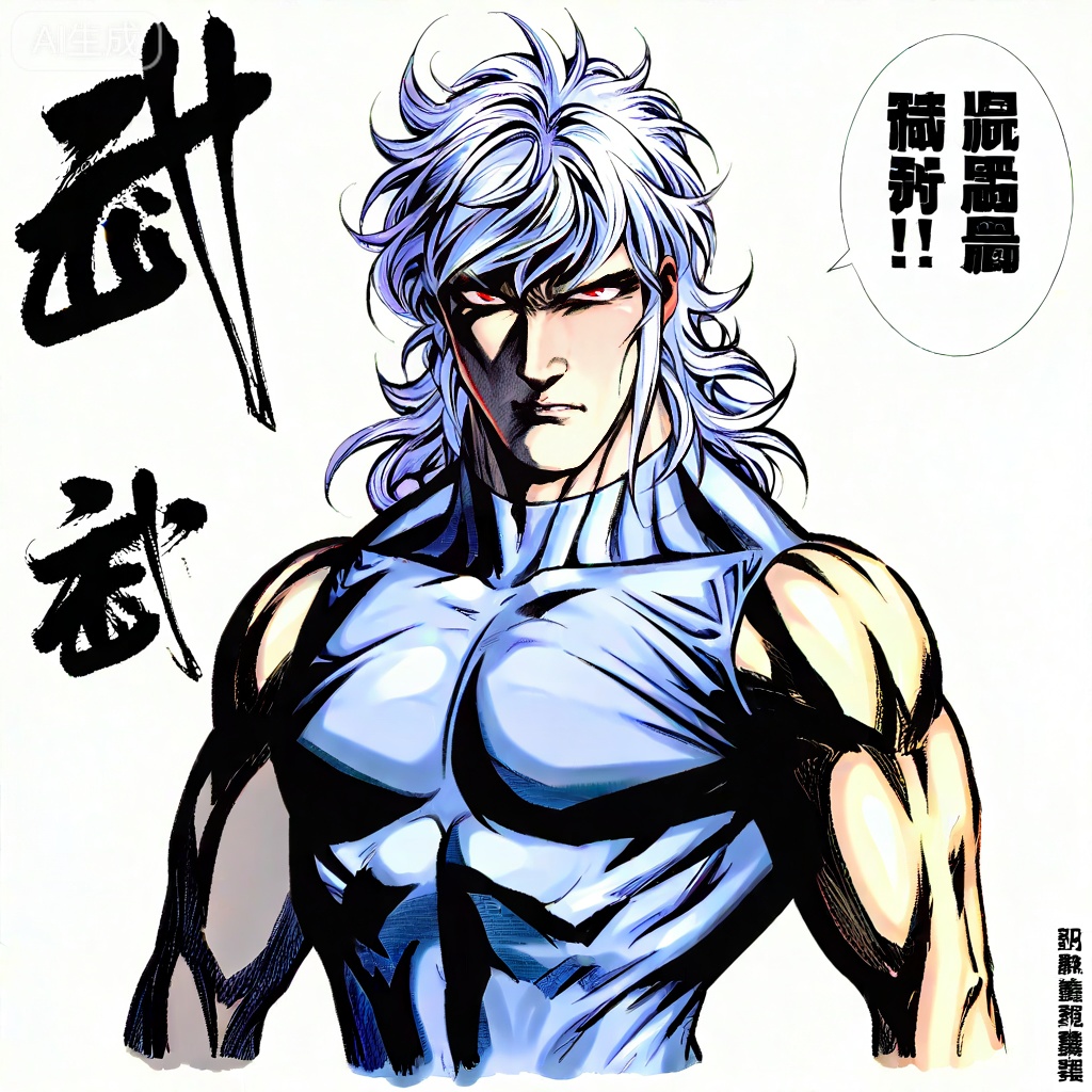 masterpiece, best quality,solo,((white background:1.2)),simple background,, 
looking at viewer,artist:wushen300,wushen300_style,muscular