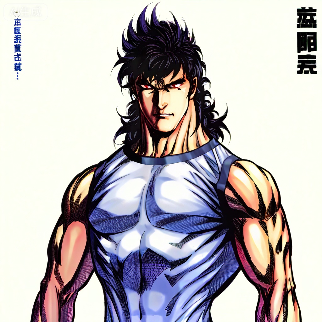 masterpiece, best quality,solo,((white background:1.2)),simple background,, 
looking at viewer,artist:wushen300,wushen300_style,muscular