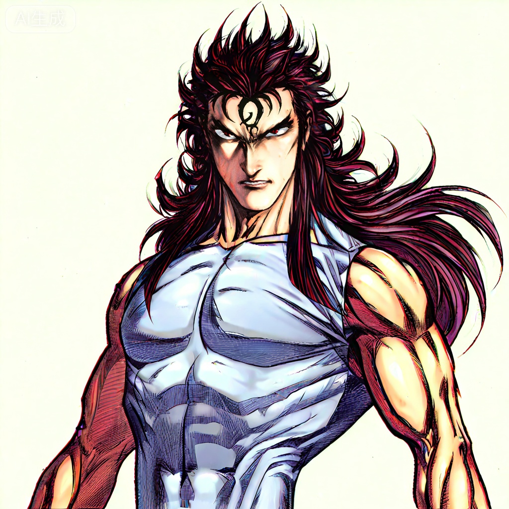 masterpiece, best quality,solo,((white background:1.2)),simple background,, 
looking at viewer,artist:wushen300,wushen300_style,muscular